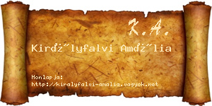 Királyfalvi Amália névjegykártya